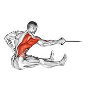 Band One Arm Twisting Seated Row demonstration animation