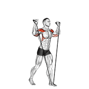 Band Shoulder Press demonstration animation
