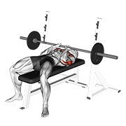 Barbell Close Grip Bench Press demonstration animation