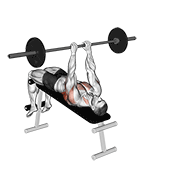 Barbell Decline Bent Arm Pullover demonstration animation