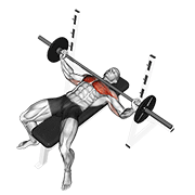 Barbell Wide Bench Press demonstration animation