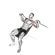 Cable Incline Bench Press demonstration animation