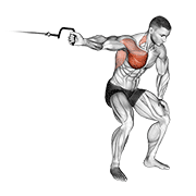 Cable One Arm Lateral Bent Over demonstration animation