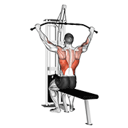 Cable Pulldown Pro Lat Bar demonstration animation