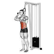 Cable Standing Crunch With Rope Attachment demonstration animation