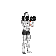 Dumbbell Alternate Side Press demonstration animation