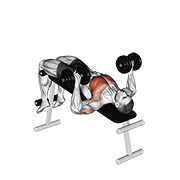 Dumbbell Decline Bench Press demonstration animation