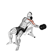Dumbbell Incline One Arm Fly demonstration animation