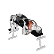 Dumbbell One Arm Decline Chest Press demonstration animation