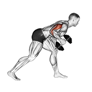 Dumbbell One Arm Kickback demonstration animation