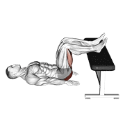 Glute Bridge Two Legs On Bench demonstration animation