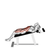 Incline Leg Hip Raise Leg Straight demonstration animation