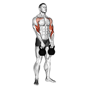 Kettlebell Alternating Hang Clean demonstration animation