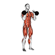 Kettlebell Double Jerk demonstration animation