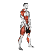 Kettlebell Hang Clean demonstration animation