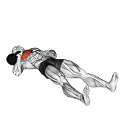 Kettlebell One Arm Floor Press demonstration animation