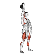 Kettlebell One Arm Jerk demonstration animation