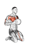 Medicine Ball Chest Push Multiple Response demonstration animation