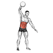 One Arm Slam With Medicine Ball demonstration animation
