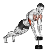 Push Up Close Grip Off Dumbbell demonstration animation