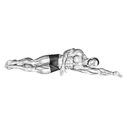Side Lying Floor Stretch demonstration animation