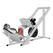 Sled 45 Degrees One Leg Press demonstration animation