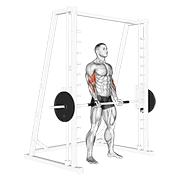 Smith Machine Bicep Curl demonstration animation